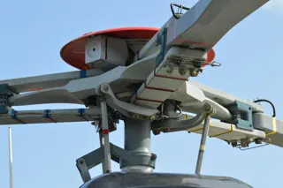Helicopter close-up against the sky