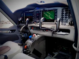 Modern cockpit with digital displays