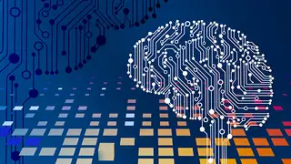 Circuit board with a brain shape